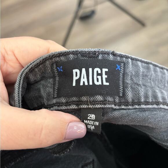 Paige Julia Faded Black Skinny Jeans Frayed Details Size 29 - Picture 6 of 7